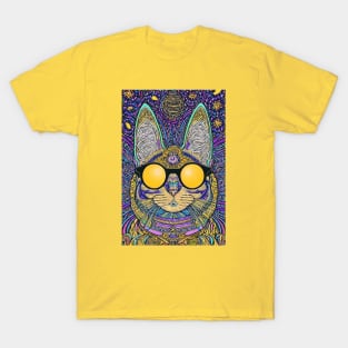 Cosmos Cat Wearing Sunglasses-Quasar! T-Shirt